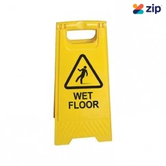 Spill Crew SSAY-WF - 290mm x 610mm Sign Plastic A Frame Yellow “Wet Floor"